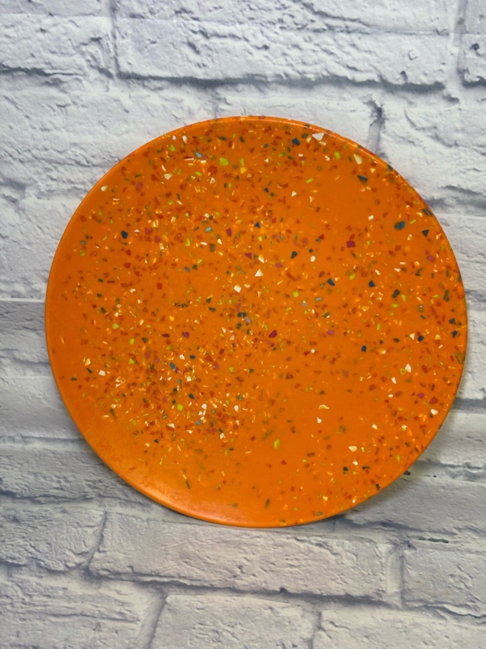 Plate ZAK! Designs Melamine Orange Confetti Melamine 10.5 Inch Replacement